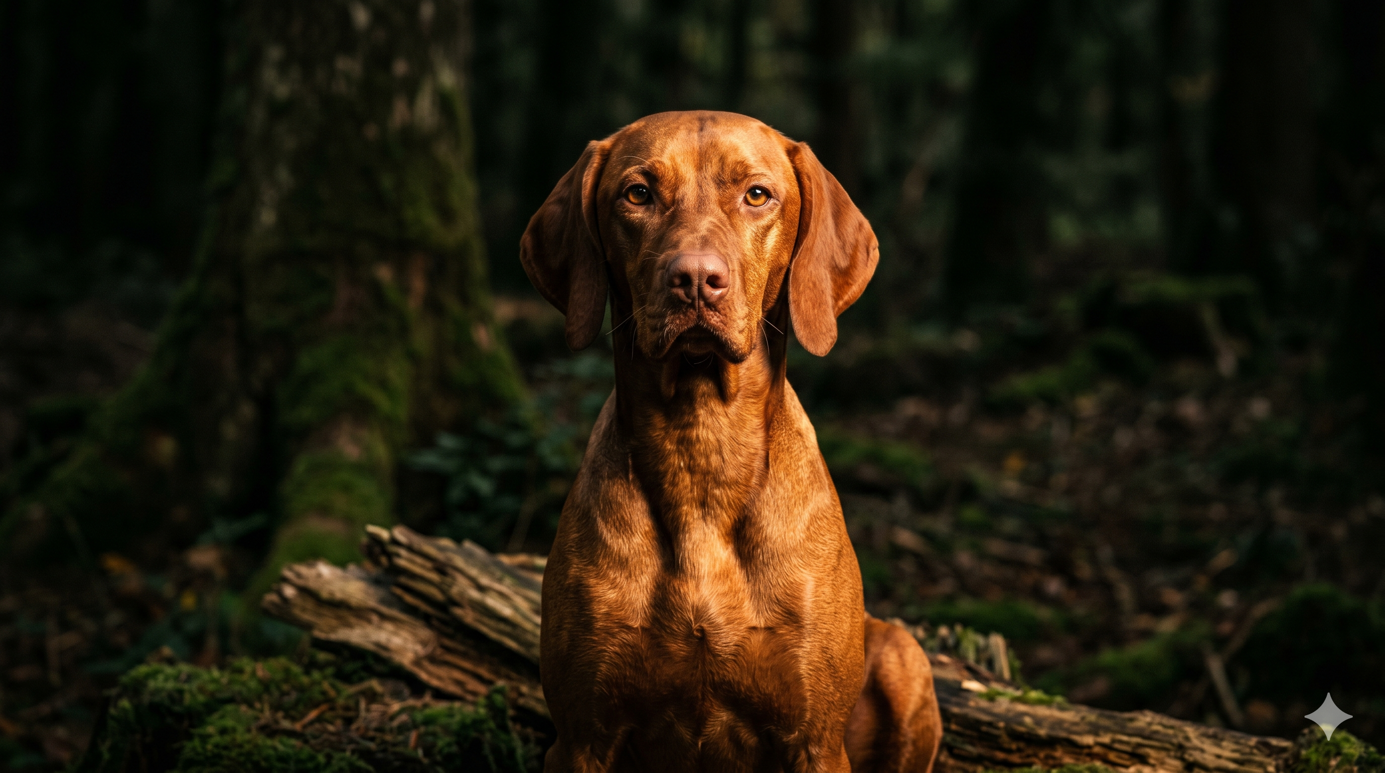 Sleek copper-coated Vizsla with a glossy shiny coat in cinematic light — Pure Majesty vs Taily liquid collagen for dogs