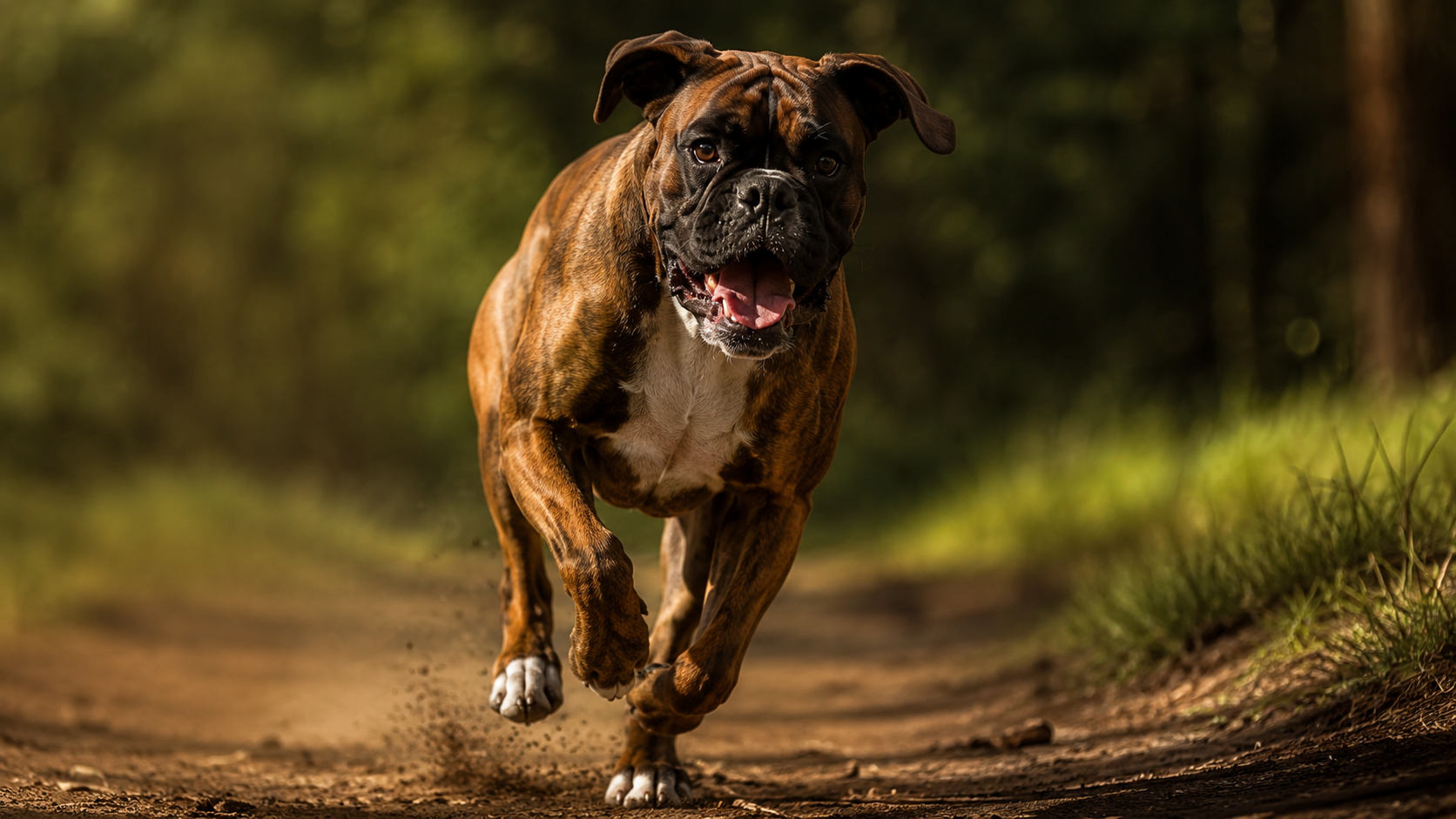 Muscular Boxer running on a trail with strong healthy joints — glucosamine for dogs complete guide to joint health and dosage