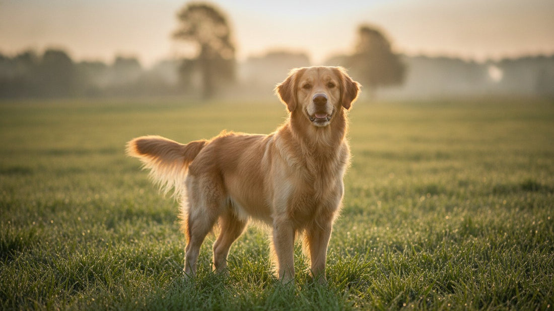 Gesunder Golden Retriever im Freien als Illustration für Chondroitin für Hunde und Gelenkgesundheit
