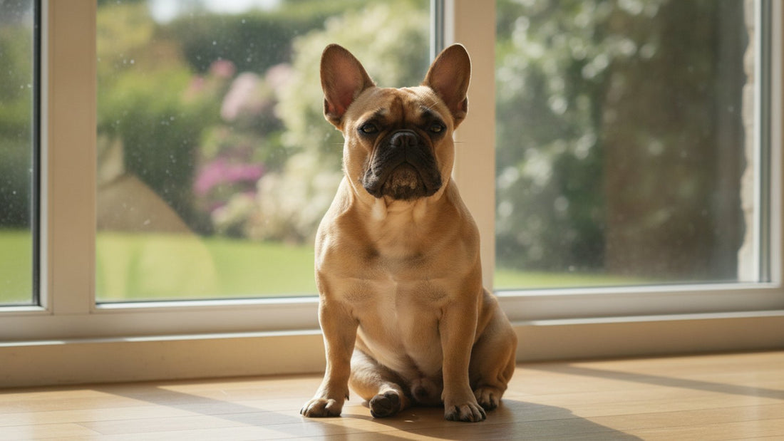 French bulldog sitting indoors illustrating dog breeds prone to skin allergies