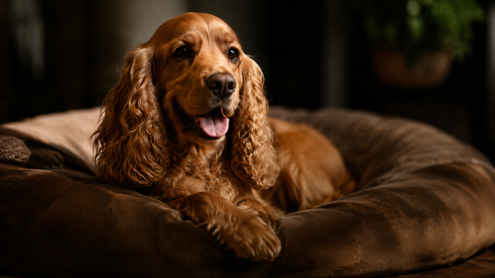 Content English Cocker Spaniel resting calmly, relief for a dog constantly scratching and biting himself