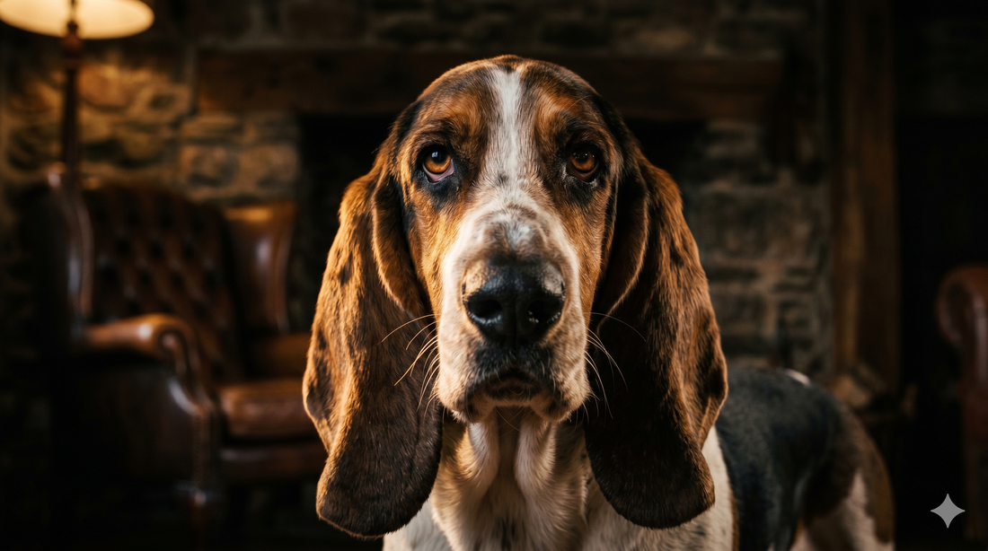 Basset Hound with healthy long ears, close-up — dog ear health guide