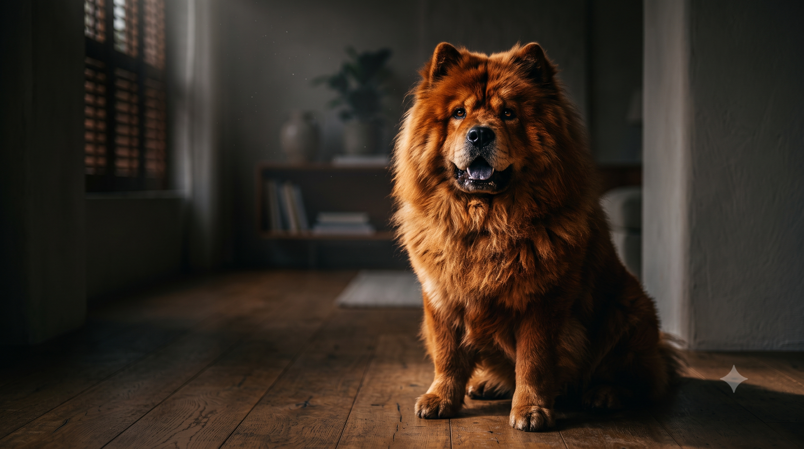 A majestic Chow Chow with a fresh clean mouth, illustrating how dog breath powder supports oral health.
