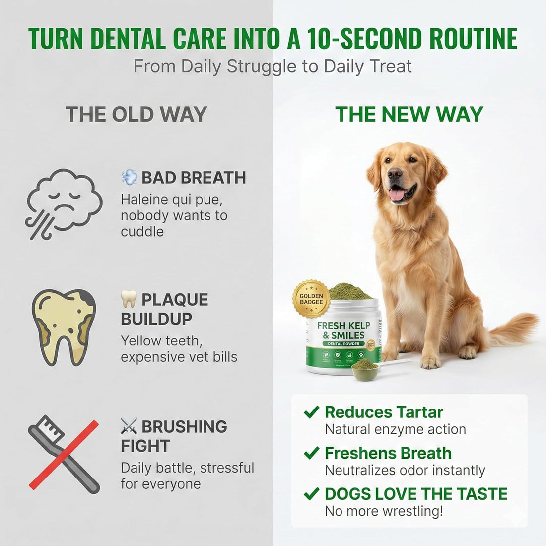 Mejor pasta dental para perros con gingivitis: polvo dental sin cepillado de Pure Majesty Pets