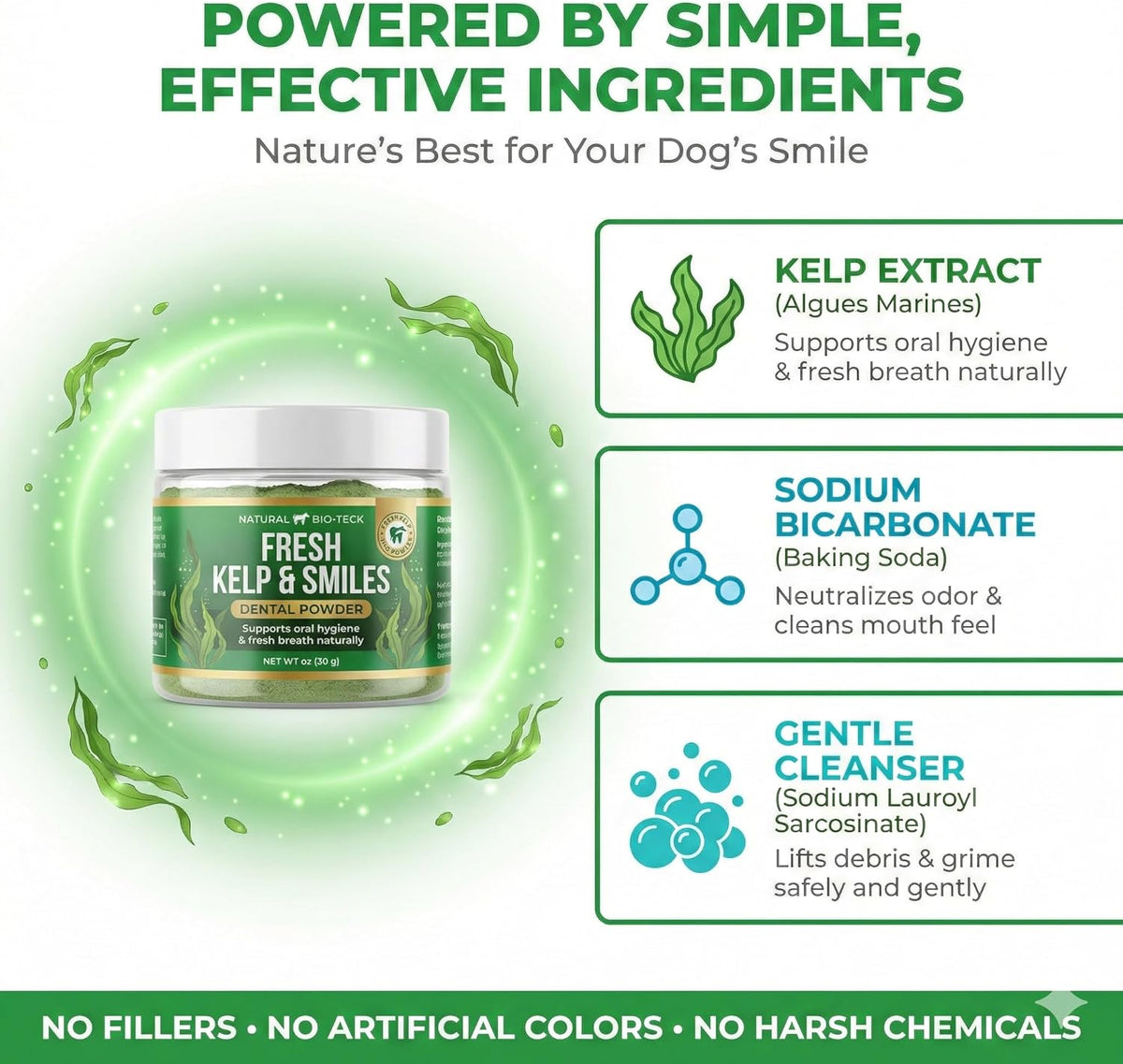 Best dog toothpaste for gingivitis UK - Pure Majesty Pets brushless dog dental powder tub