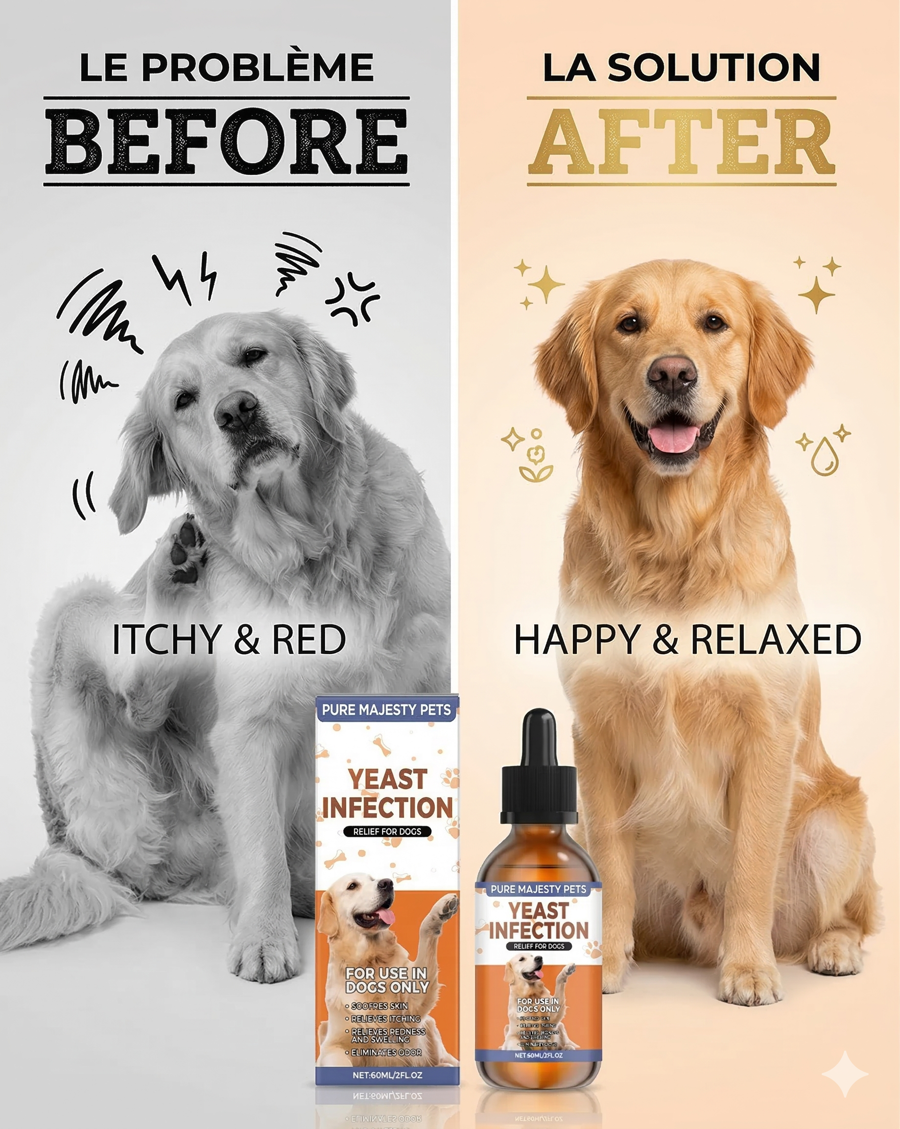 Dog yeast infection shampoo and Yeast Infection Drops for dogs