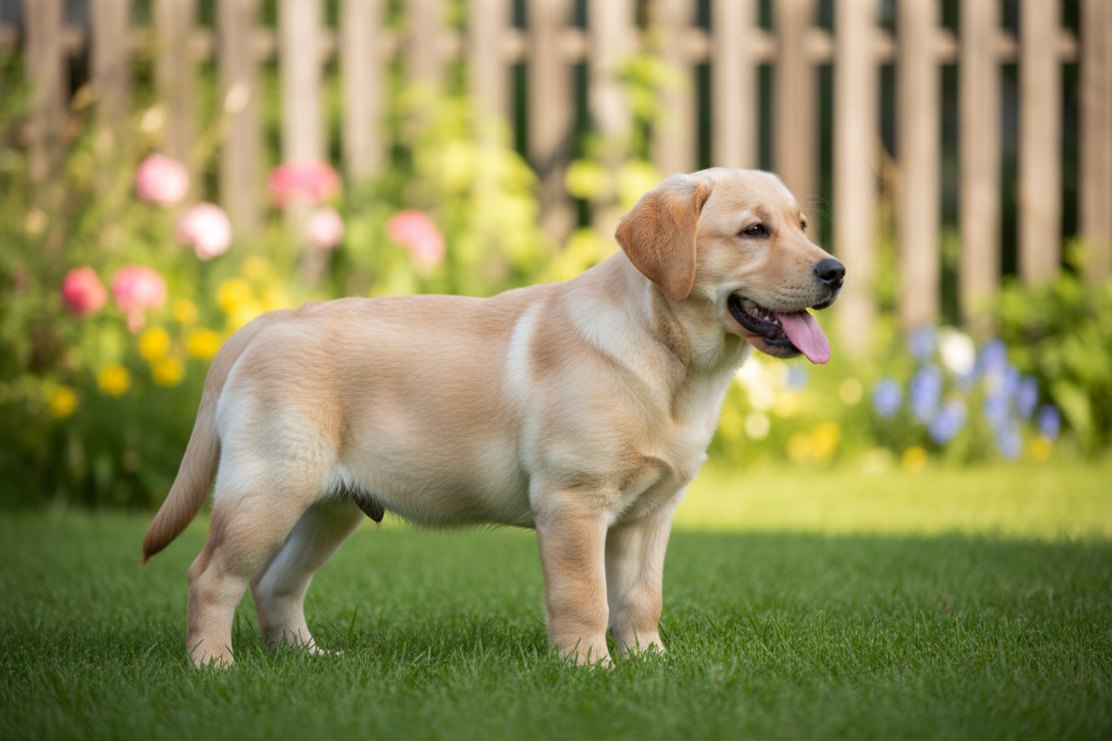 Joint supplements for puppies - young puppy standing outdoors