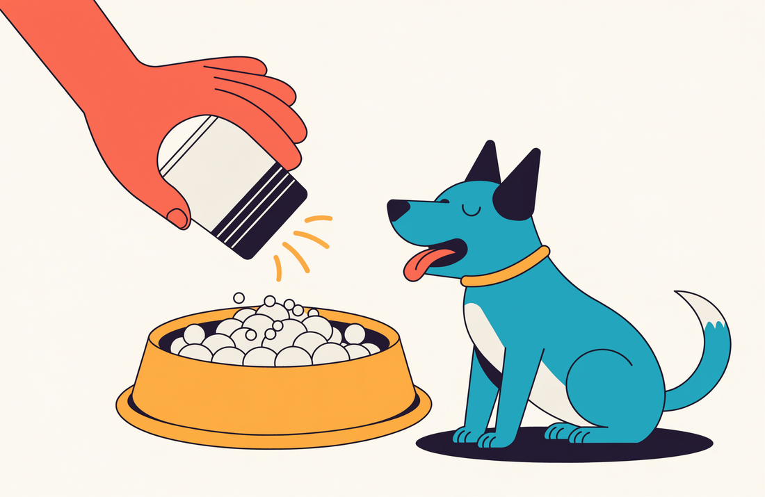 Healthy dog with clean white teeth and pink gums, illustrating natural dental care for dogs