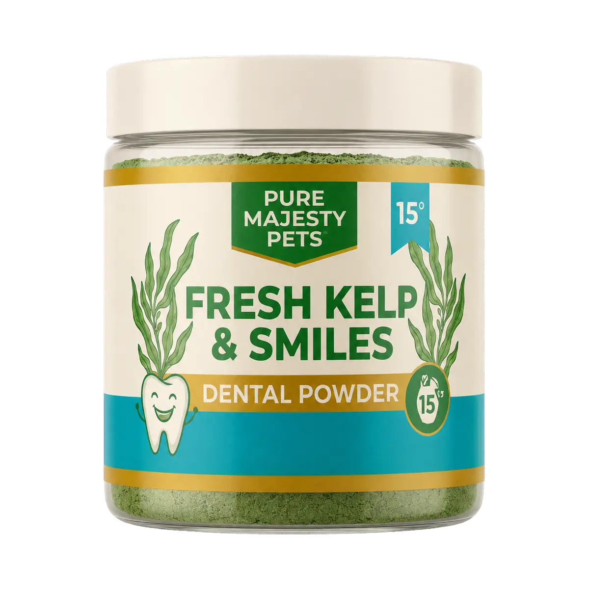 Dental supplements for dogs: Pure Majesty Pets brushless dental powder scoop for daily oral hygiene