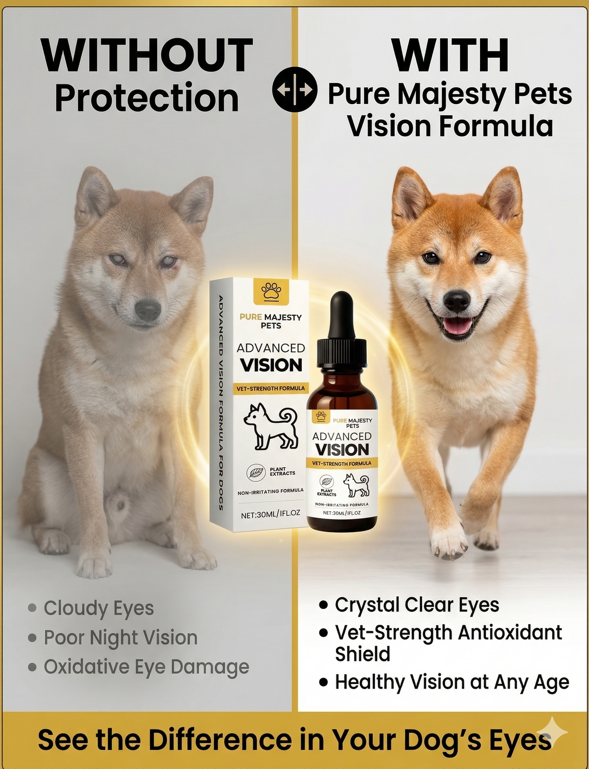 Gentle dog eye cleansing solution bottle