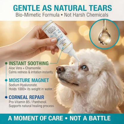 Sting-free pH-balanced dog eye wash to soothe red and watery eyes