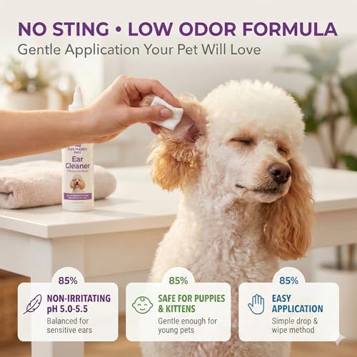 Dog ear cleaning solution for dogs and cats – soothes itch and head shaking