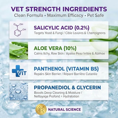 Chlorhexidine-free pH-balanced dog ear wash for itchy ears