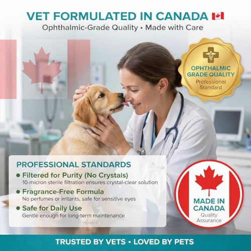 Vet-formulated dog eye care, ophthalmic-grade, made in Canada, fragrance-free