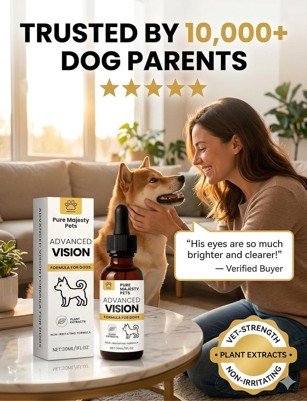 Advanced Vision 2-pack dog eye and vision support supplement