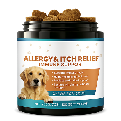 Pure Majesty Pets dog allergy relief and itchy skin chews for immune and skin support