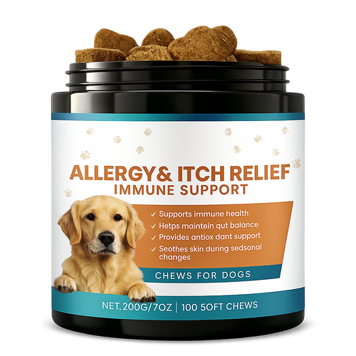 Pure Majesty Pets dog allergy relief and itchy skin chews for immune and skin support