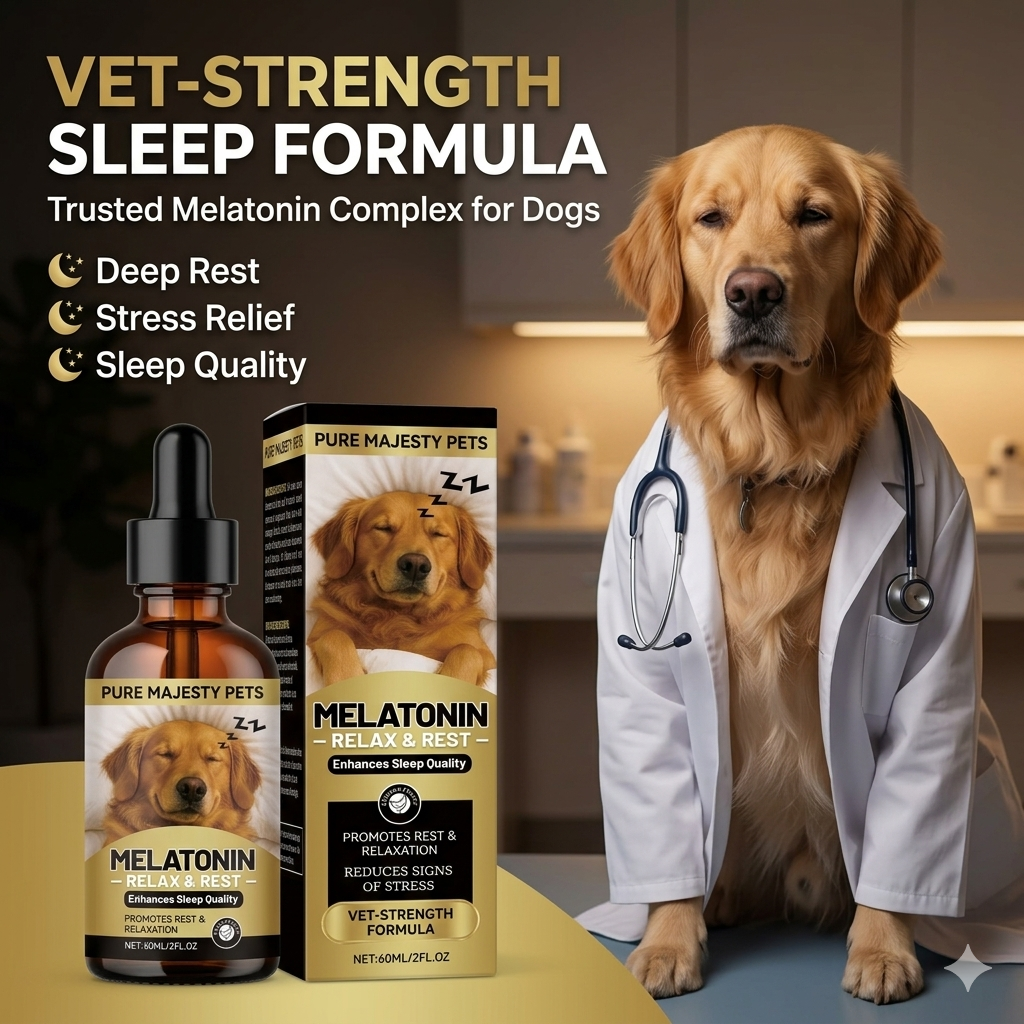 Dog melatonin drops supplement facts and dosage label