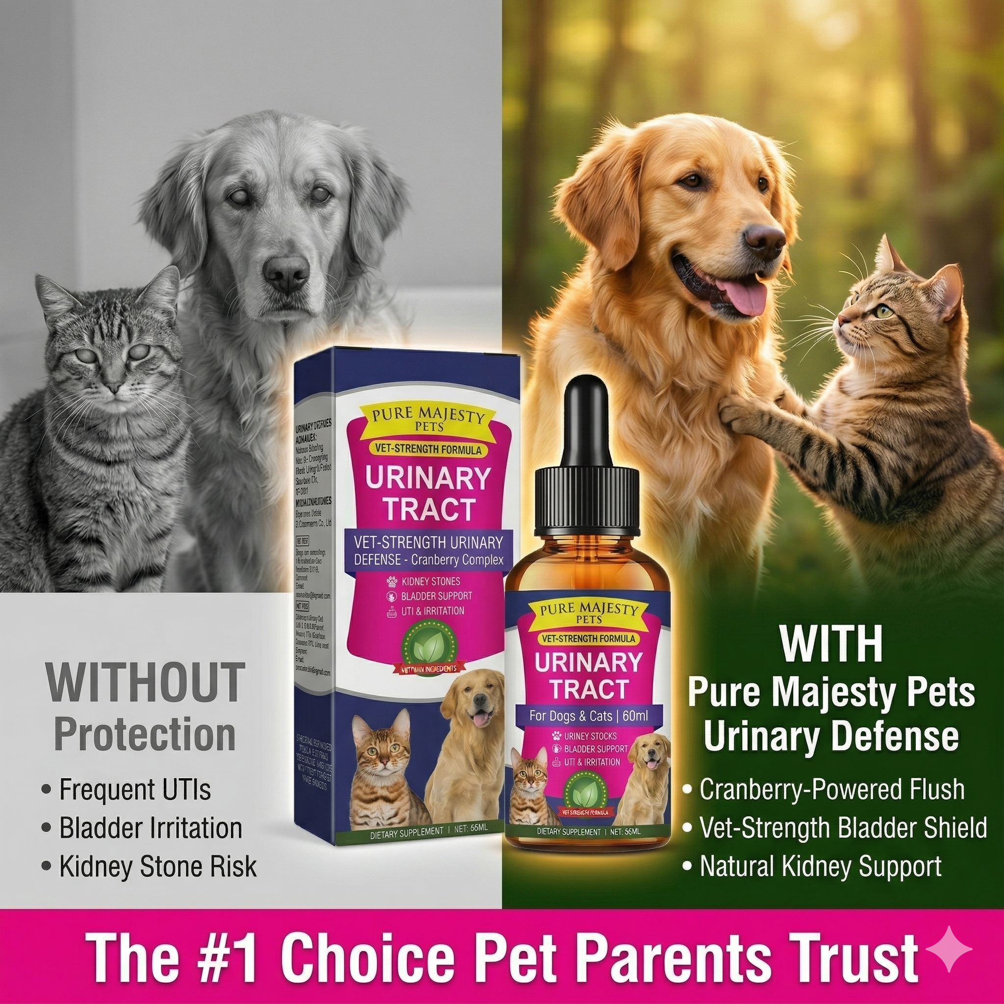 Dog urinary health cranberry drops supplement facts label