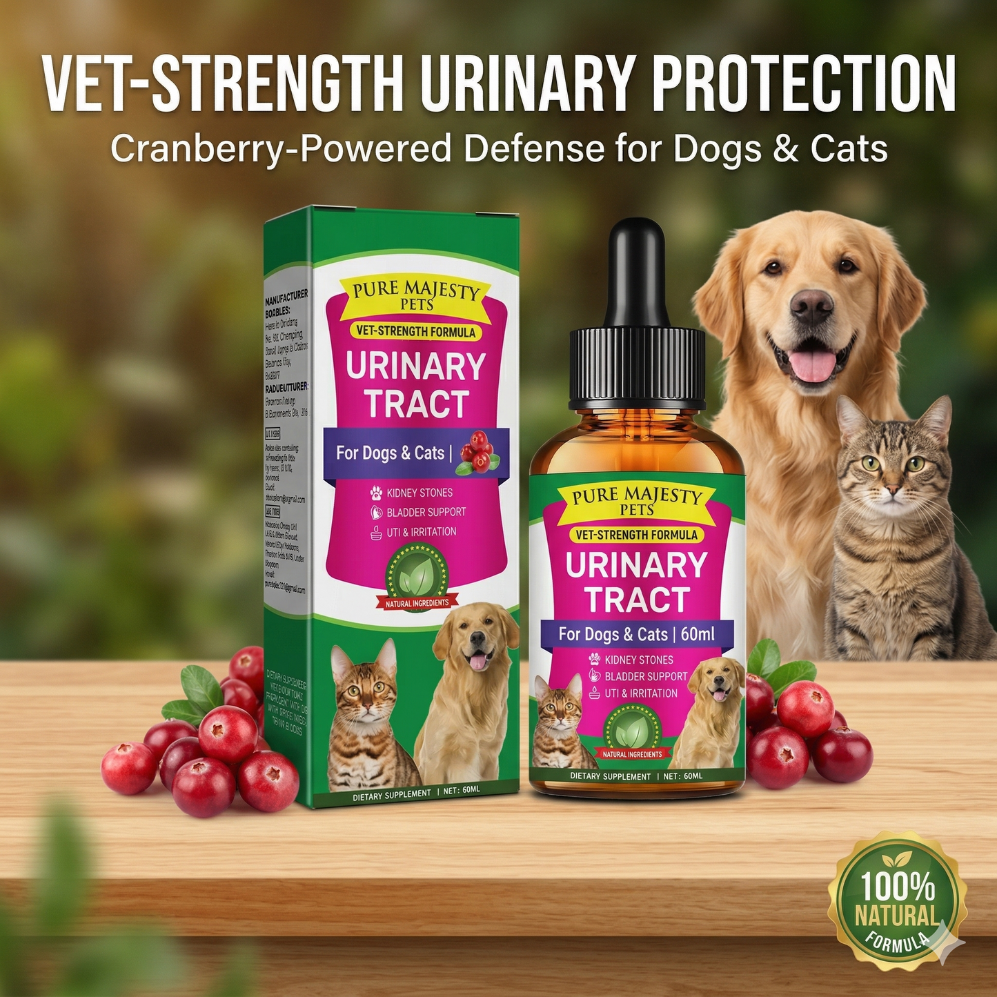 Advanced cranberry bladder health drops for dogs natural UTI prevention supplement