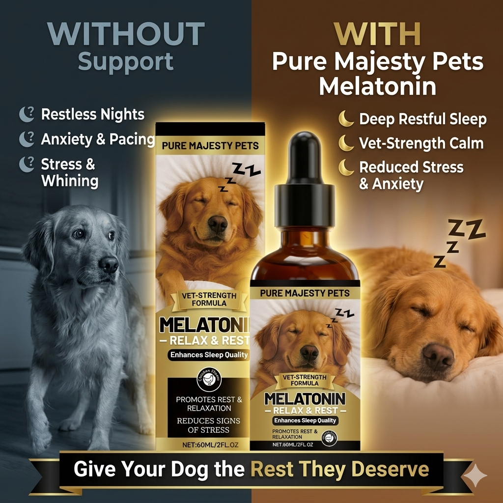 Dog sleep aid melatonin drops bottle