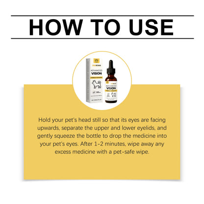 Daily eye rinse for dogs packaging and usage instructions