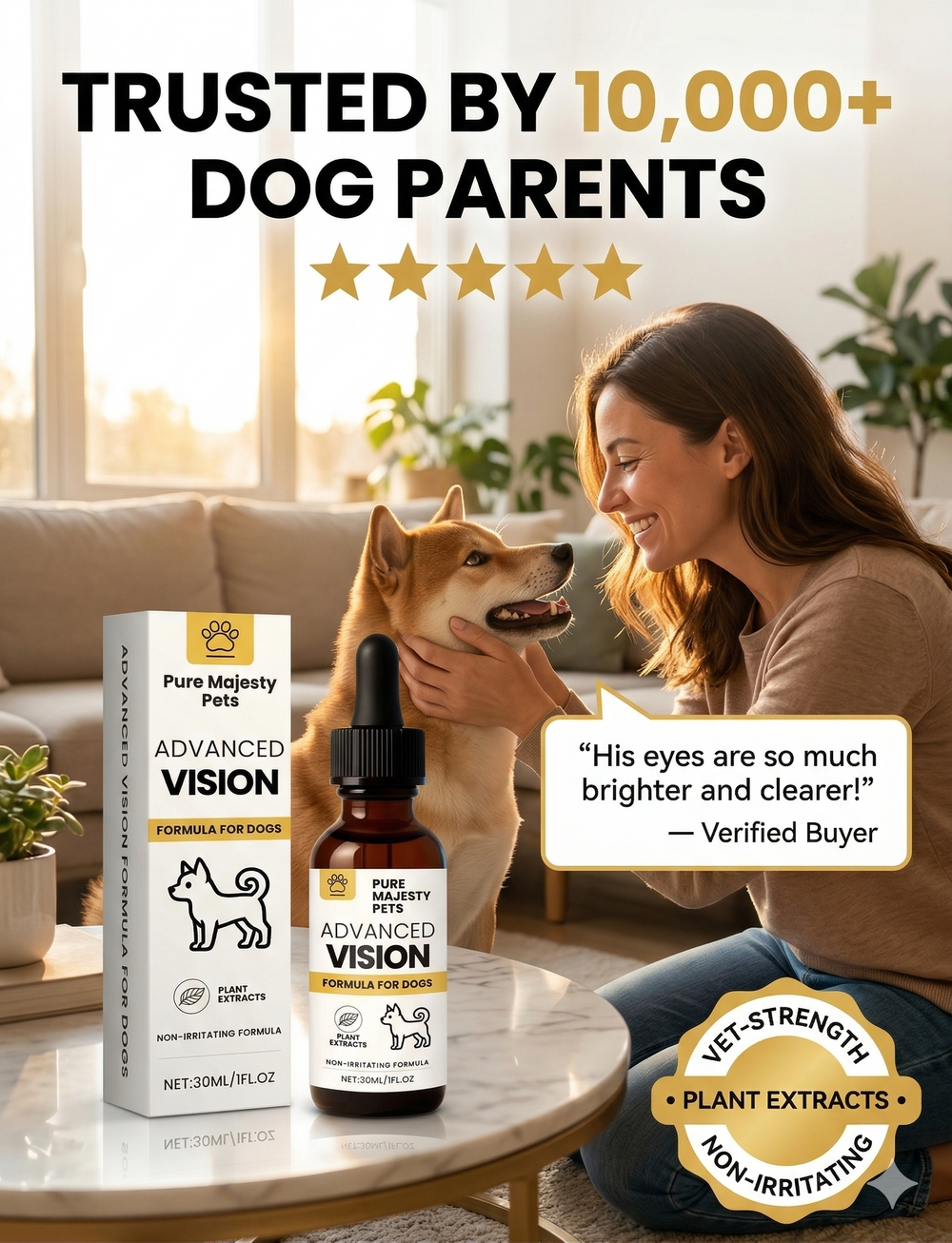 Daily dog eye hygiene cleansing rinse product