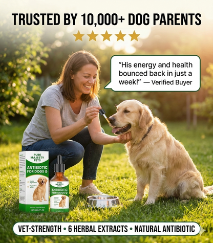 Daily vitality drops for dogs packaging and dosage