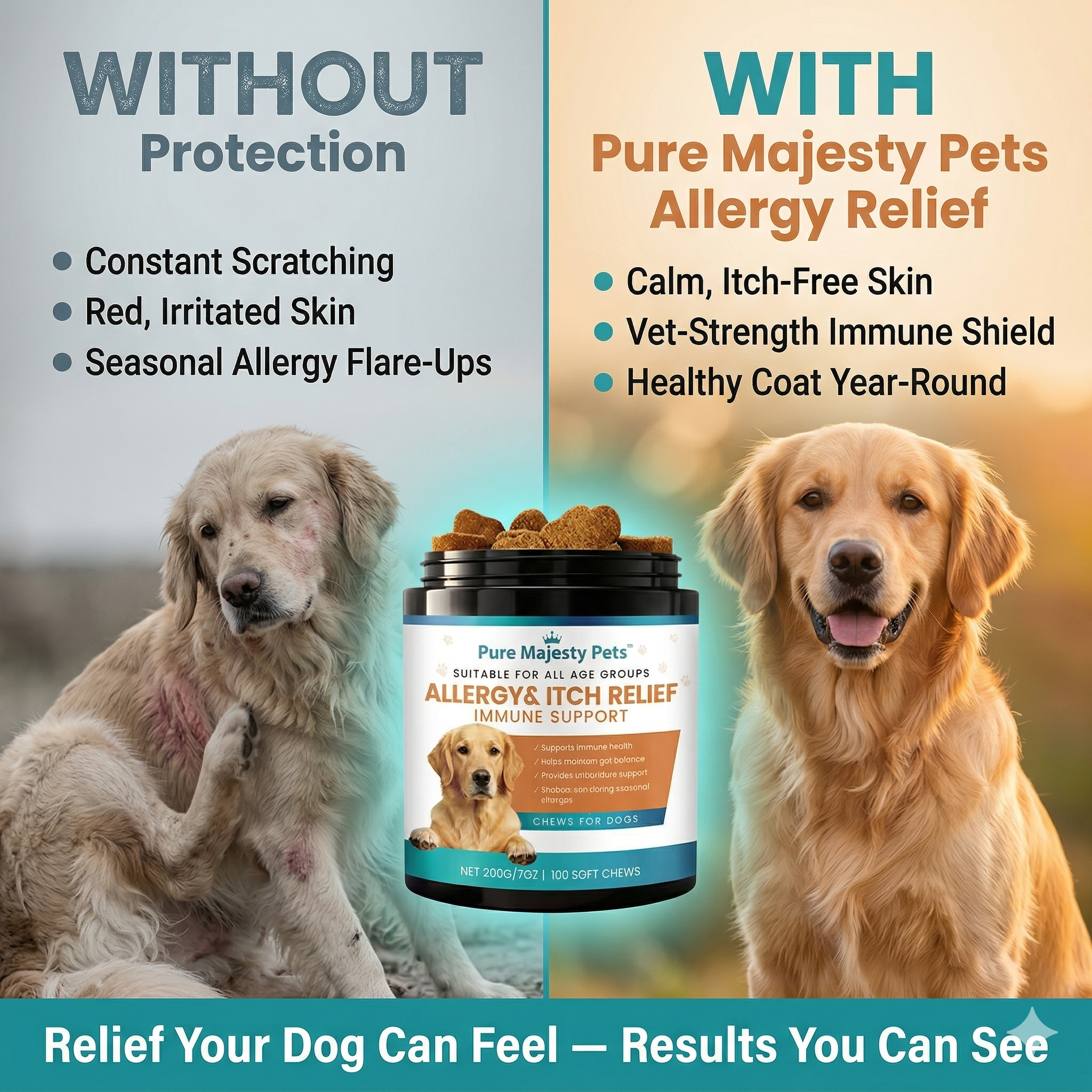 Dog immune support chews packaging back label