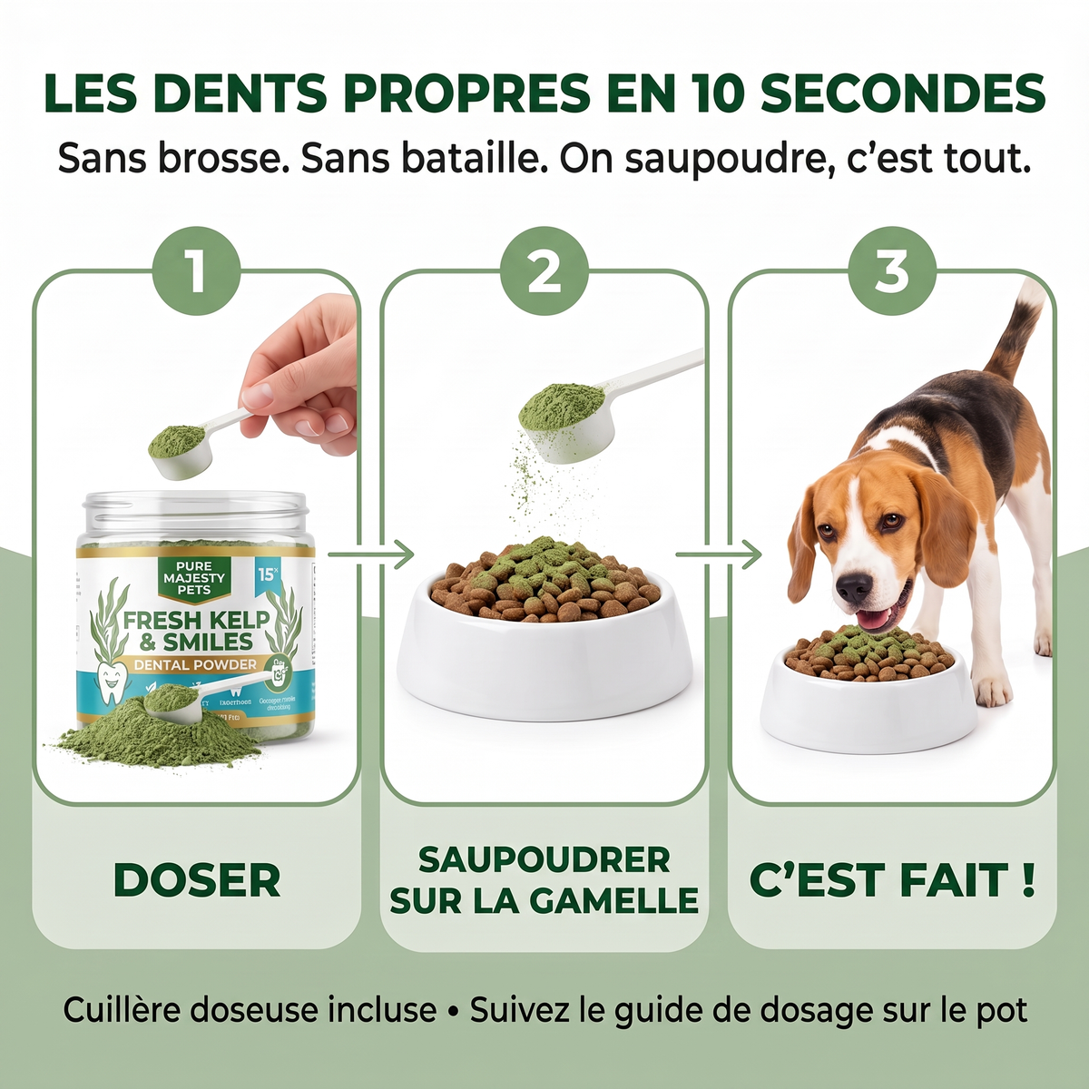 Le soin dentaire commence dans la gamelle.
